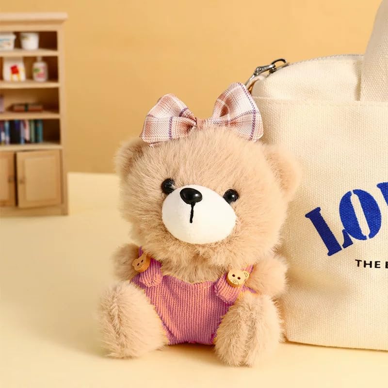 Cute Key Chain Plush Bear Bag Charm Teddy Bear Keychain Gift For Handbag,Purse, Backpack, Car Keys - Image 4