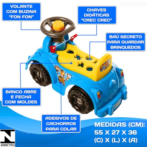 Kit andador infantil totokinha bebe 1 ano carrinho de passeio menina totoka triciclo patrulha menino
