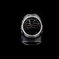 Vista 5 de Handmade Vintage Malachite Ax Ring - 925 Sterling Silver Men's Ring with Micro Jade Gemstone - 925 Sterling Silver Rings for Men - Birthday Gifts