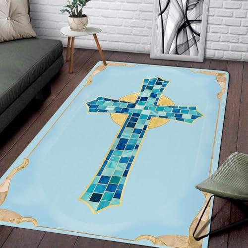 Tapete personalizado cristiano con diseño floral antideslizante miniatura 5