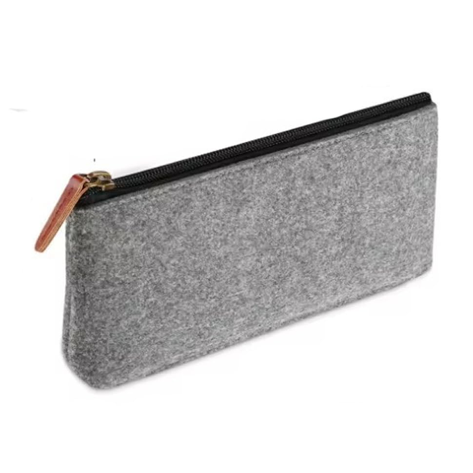 Image of LABUK Pencil Case Pouch, Cute Big Capacity Zipper Cases Pen Portable Office Stationery Makeup Bag, Desk Organizer for College Adults Women Men (PROCASE Gry)
