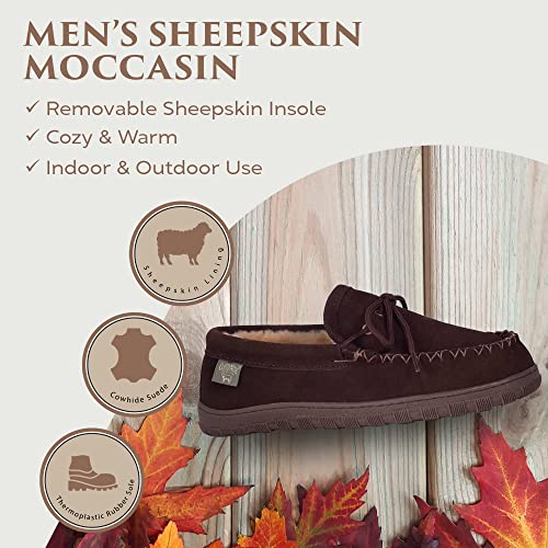 Slippers Mens Moccasins Shoes - Sheepskin Lined Slip-on Indoor & Outdoor Moccasins for Men4