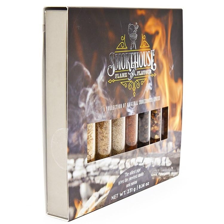 Barbecue Smokehouse Flame and Flavour BBQ Rub Set - 8 Unique Smoked Spice Selection Box - Unusual Food Cooking Gifts - for Gourmet Foodies Enjoy Smokey Sunday Roast Spice image 5