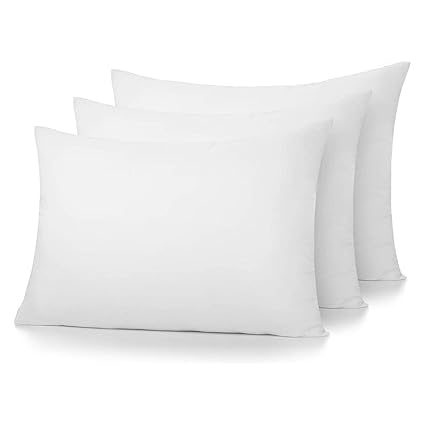 ARiANA Soft Fluffy Sleeping Pillow - White Striped (3, 17 X 27 Inches)
