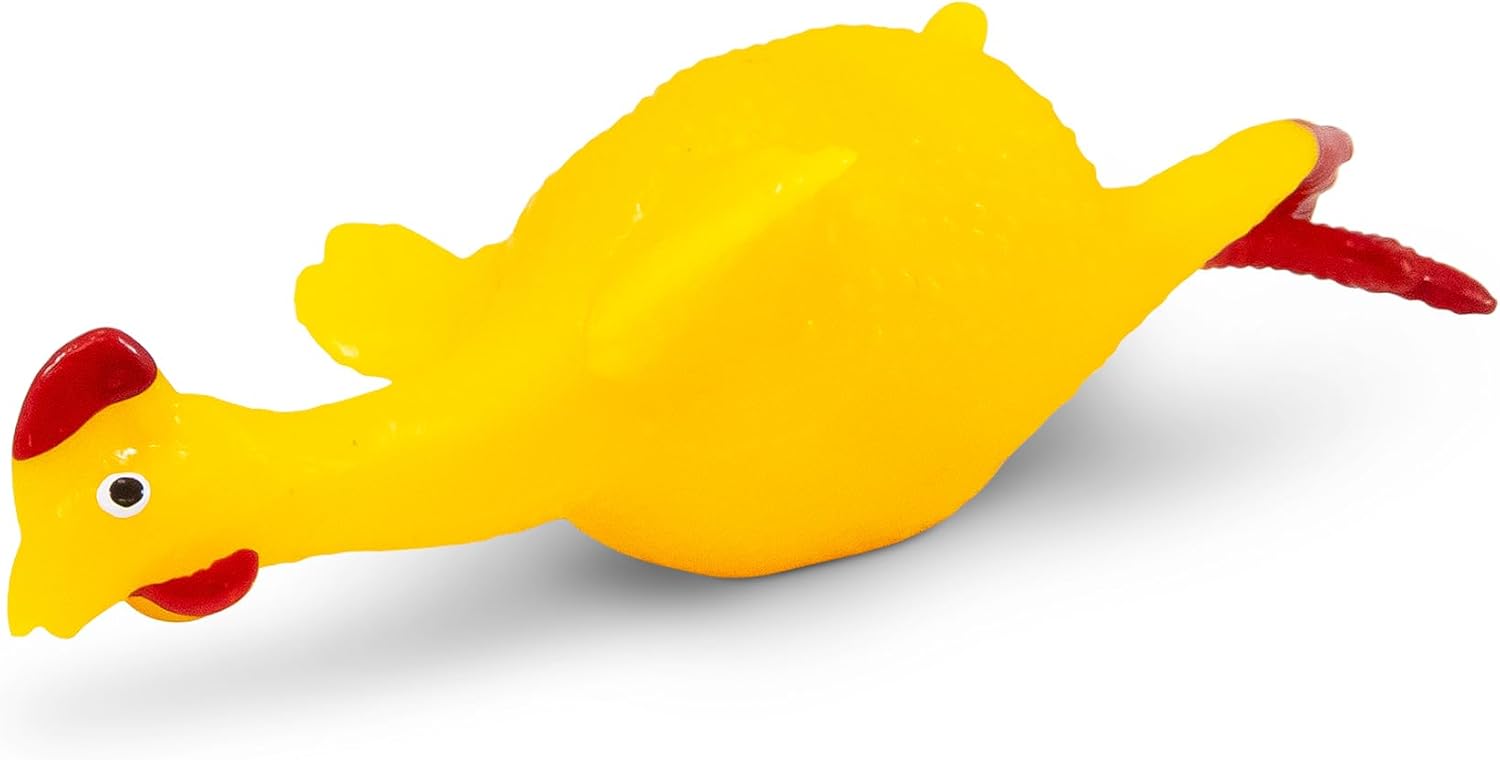 Novelty Egg Laying Rubber Chicken Egg & Yolk Pops Out Its Behind Kids Toys Gift
