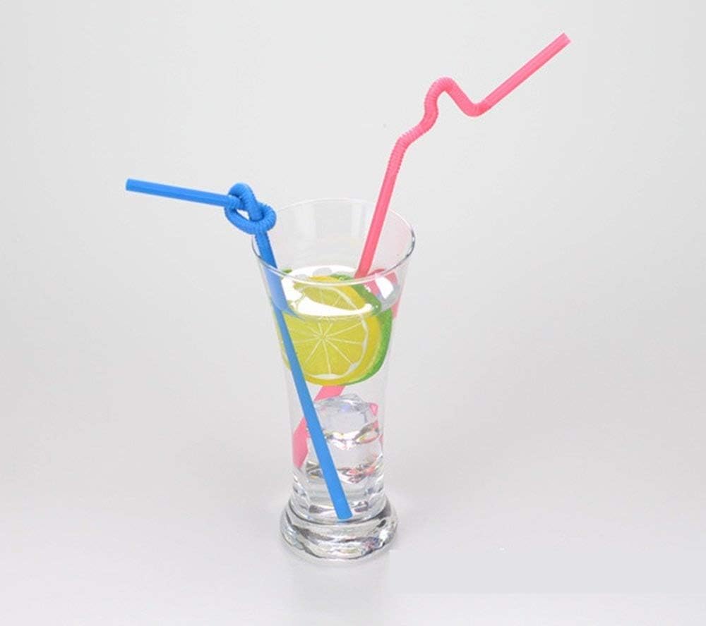 Drink Straws, Colorful Extra Long Flexible Bendy Party Disposable, 50-100 PCS (100)