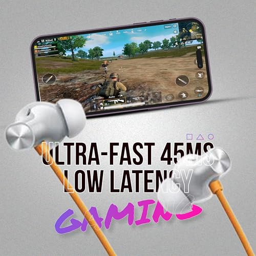 Image of Wireless Earbuds B5 Neckband with 48Hrs Playback Time &Pure Audio, Deep Bass Bluetooth (Orange)