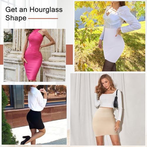 Image of MISS MOLY Shapewear Half Slip Dress for Women High Waist Body Shaper Seamless Tummy Control Skirt Smoother Under Dresses