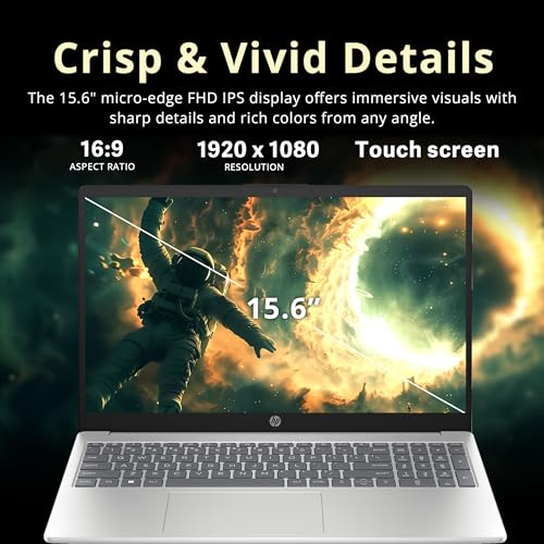 Image of HP 15.6 inch FHD Touchscreen Laptop, Intel Core Ultra 5 125H, 16GB RAM, 1.16TB Storage (1TB SSD + 160GB Docking Station Set), Intel Arc Graphics, Number Pad, Webcam, Wi-Fi 6, Win 11 Pro, Silver