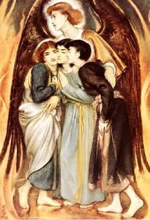 Peinture à l'huile Shadrach Meschach and Abednego de Simeon Solomon - Reproduction 12x16 Pouces