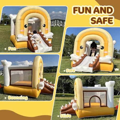 Inflatable Crocodile Bounce House with Slide – Portable Jumping Fun for Kids Ages 3-8, Includes 370W Blower for Indoor & Outdoor Play (9.35 * 6.56 * 7.12ft) - Image 5