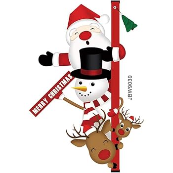 Qkurt Sticker Deco Fenetre Porte Noel Pere Noel Autocollants