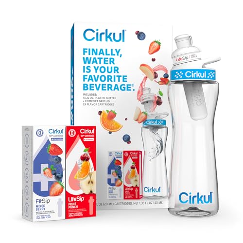 Cirkul 22oz. BPA-Free Plastic Water Bottle Starter Kit with Blue ...