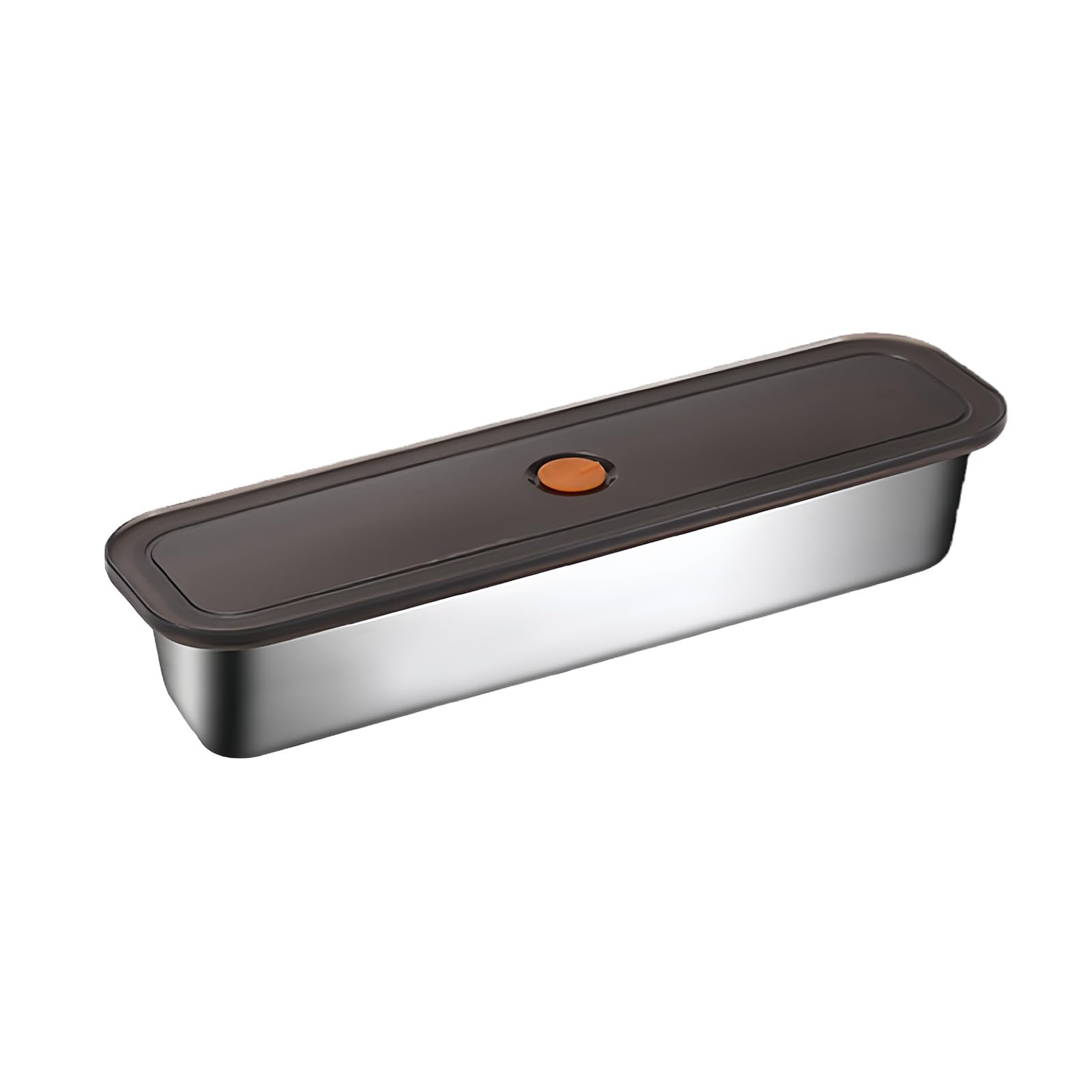 YWLUUOO Steel Rectangular Bacons Tray Meat Food Storage Container Box with Air Tight Lid for Freshness Kitchen Organization Food Preservation Container