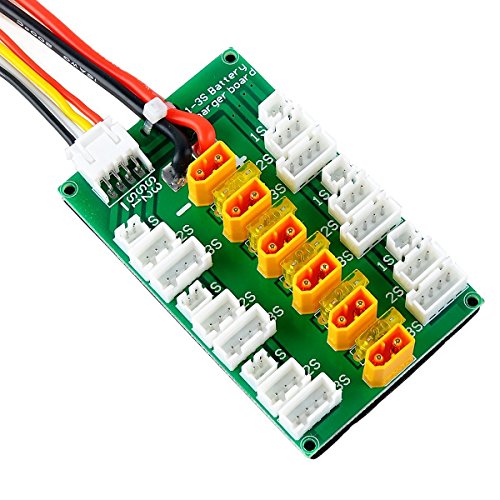 P4 1-6S XT30 Parallel Charging Board Balance Charging Plate for 1S-6S LiPo Batteries with XT60 Connecting Cable and 6S Balance Cable (2S/3S, XT30)