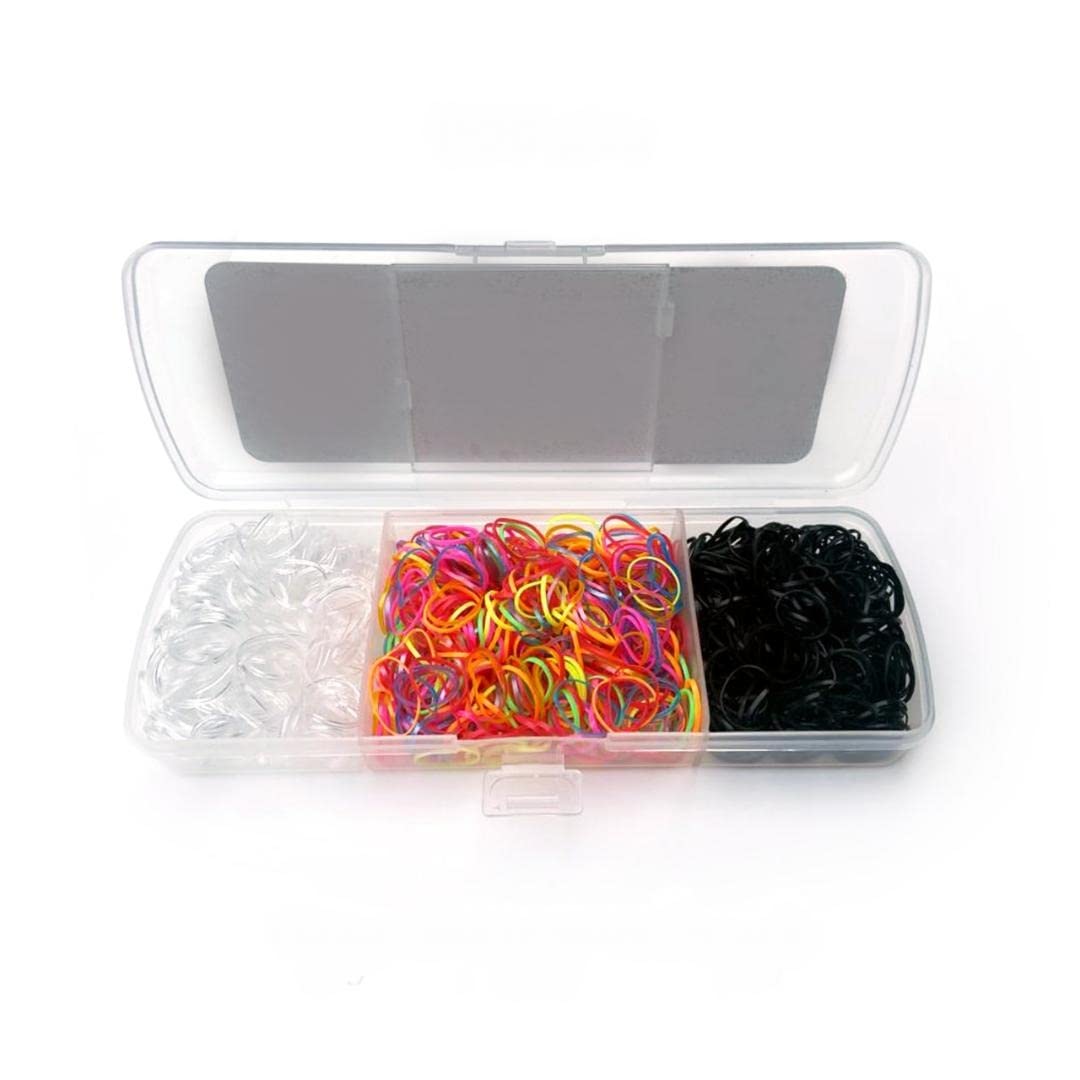 Amazon.com : 1100 Mini Elastic Hair Ties in Assorted Colors Case (300  Black, 500 Multicolor, 300 Clear) Strong Soft Hair Rubber Bands for Kids  Girls Baby Women : Beauty & Personal Care