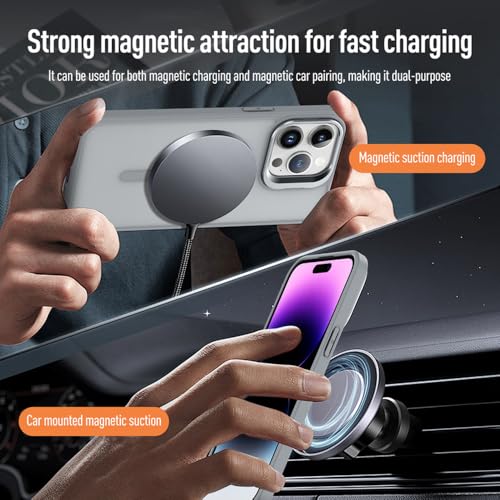Coque de charge sans fil iPhone 14 avec support métal et dos mat - 6