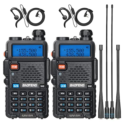 Baofeng UV-5R Ham Radio Two Way Radio | UV5R Rechargeable | Long Range | Baofeng Portable Walkie Talkies