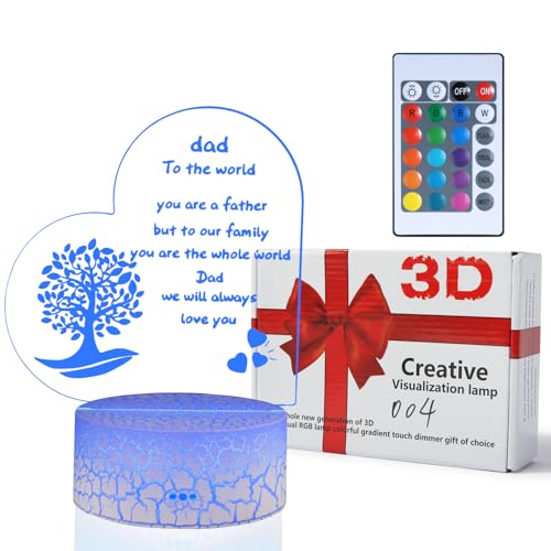 Image of Rarasy Gifts from Daughter and Son to Father, Thanksgiving Gift, Birthday Gift, Father's Day Gift to Father, 3D Night Light for Room Decoration