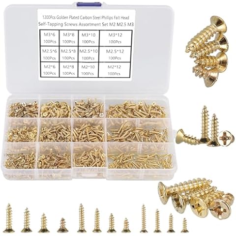 FandWay 1200Pcs Self-Tapping Screw Set Cover