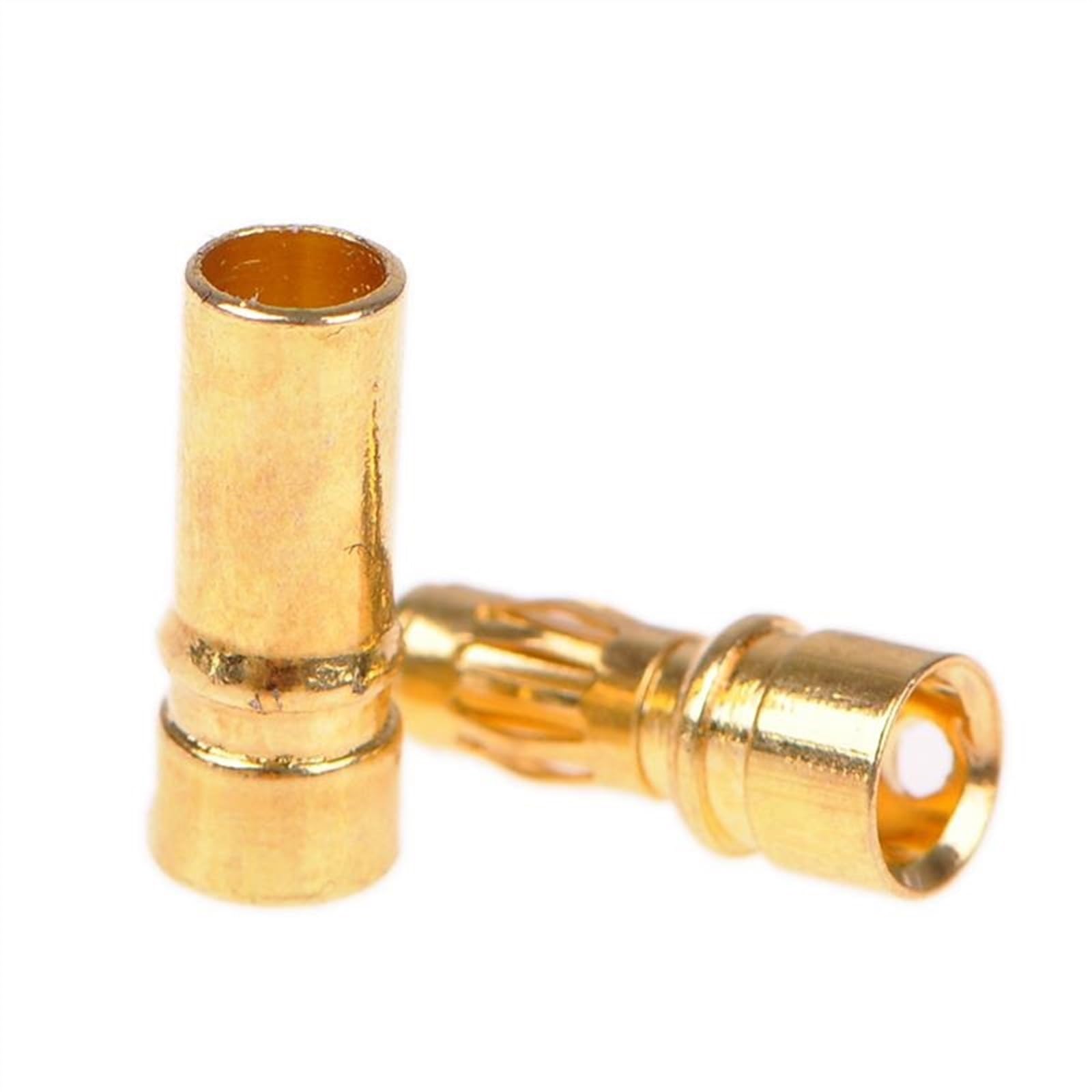 10 par wtyczek bananowych typu Bullet pozłacane 3,5 mm