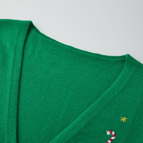 Image of SOLILOQUY Christmas Sweater Vest for Women Button Down Embroidery Knit Vest