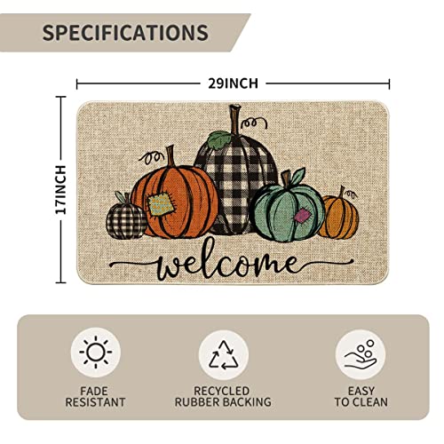 Artoid-Mode-Welcome-Pumpkin-Fall-Doormat-Thanksgiving-Home-Decor-Low-Profile-Switch-Rug-Door-Mat-Floor-Mat-for-Indoor-Outdoor-17×29-Inch Artoid Mode Welcome Pumpkin Fall Doormat Thanksgiving Home Decor Low Profile Switch Rug Door Mat Floor Mat for Indoor Outdoor 17×29 Inch