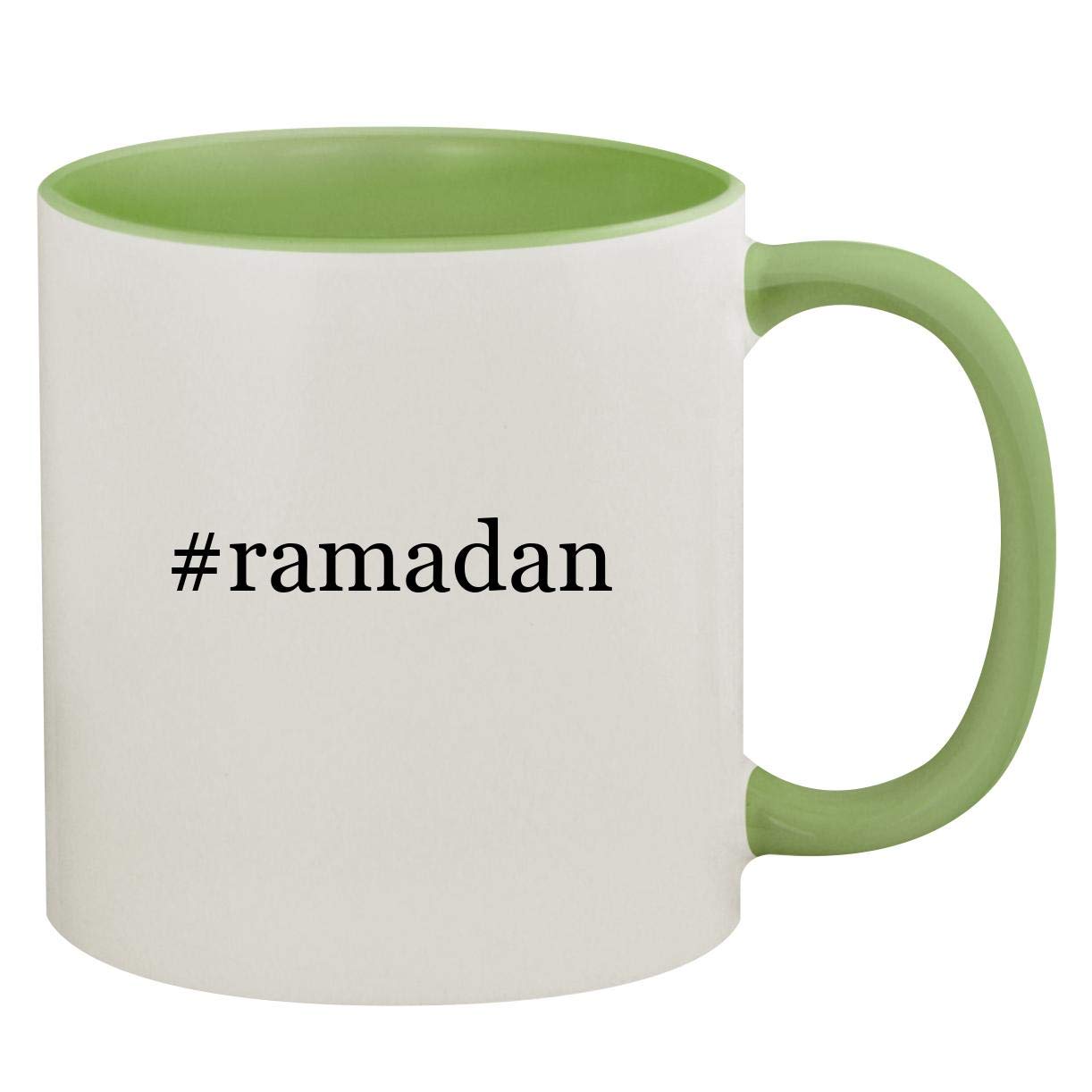 #ramadan - 11oz Hashtag Ceramic Colored Inside & Handle Coffee Mug, Light Green