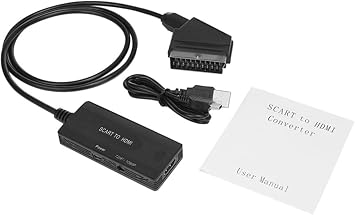 Coverzone SCART to HDMI Dönüştürücü Adaptör, SCART Görüntü ve Sesi HDMI’ya Çevirme, 720p 1080p Destekli, PAL NTSC Uyumlu, Eski Tip TV DVD VHS İçin | ZR1126