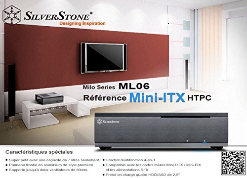 SilverStone SST-ML06B - Cabinet Milo per Slim HTPC formato Mini-ITX , Silent, nero