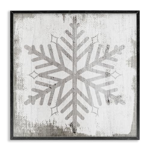 Winter Snowflake Nature Landscape, 12 x 12 Inch Framed Giclée Print