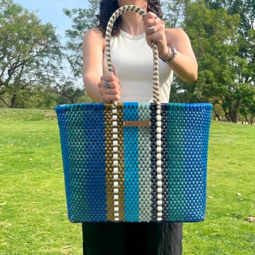 Image of MARIA VICTORIA Women's Waterproof Plastic Tote - Medium, Stylish Spring /Summer Bag for Daily Use & Travel