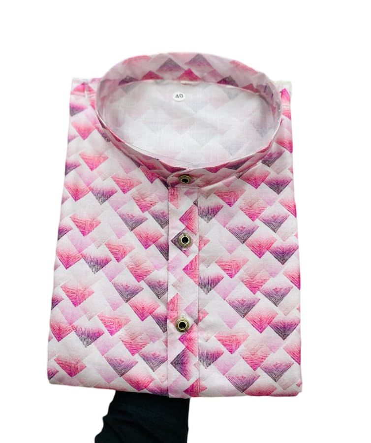 Image of FOXDX Men's Traditional Cotton Floral Printed Only Kurta