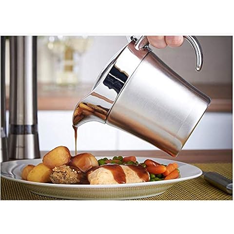 16OZ Stainless Steel Gravy Boat with Spout Hinged Lid 450ML (450ML) Cover