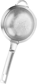 Heat Resistant Stainless Steel Strainer Spoon with Ergonomic Handle for Cooking and Frying Soy Milk Colander and Soup Filter for Kitchen Use