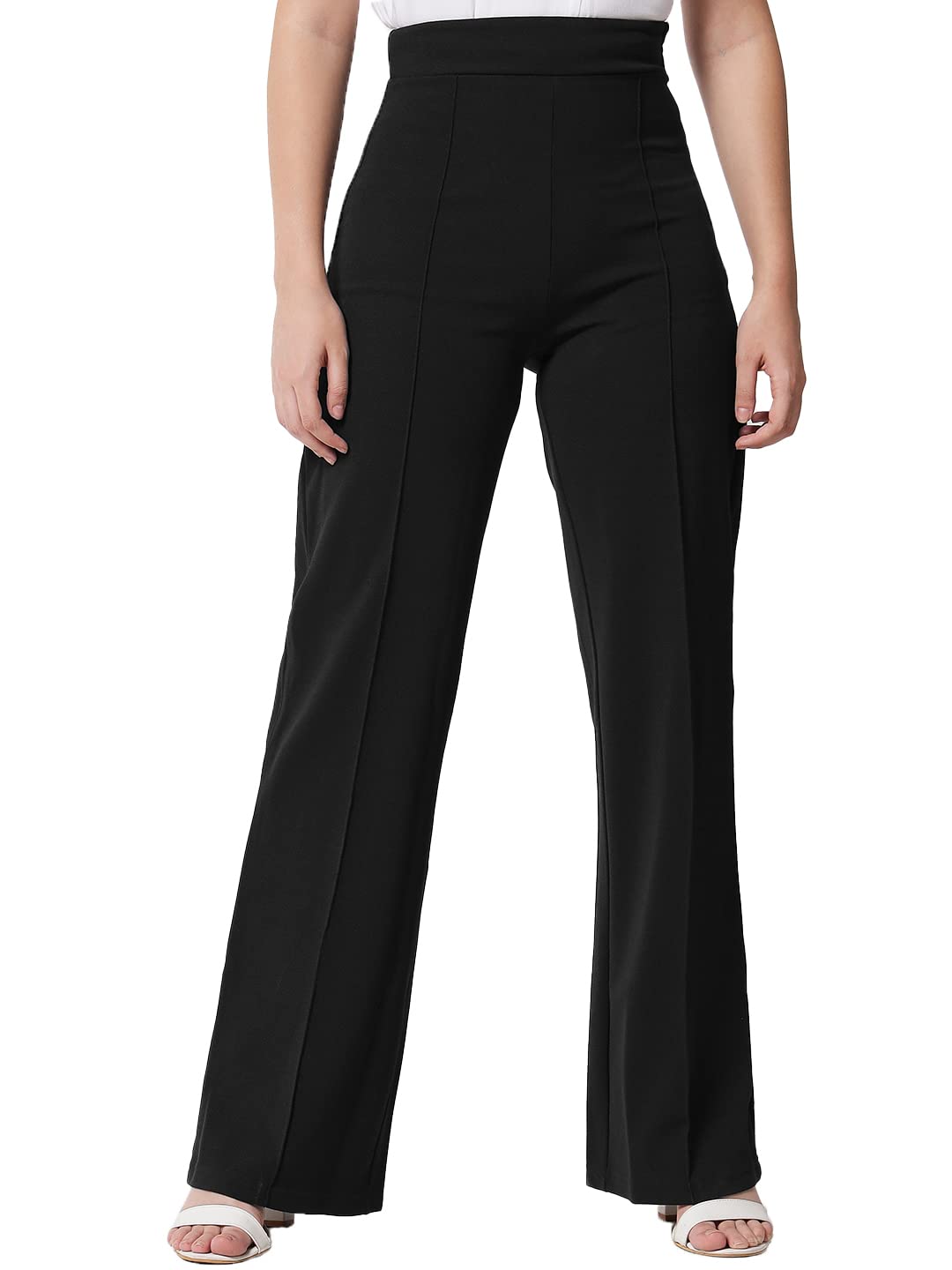 kotty KOTTYWomens High Rise Regular Solid Trousers-picture-27