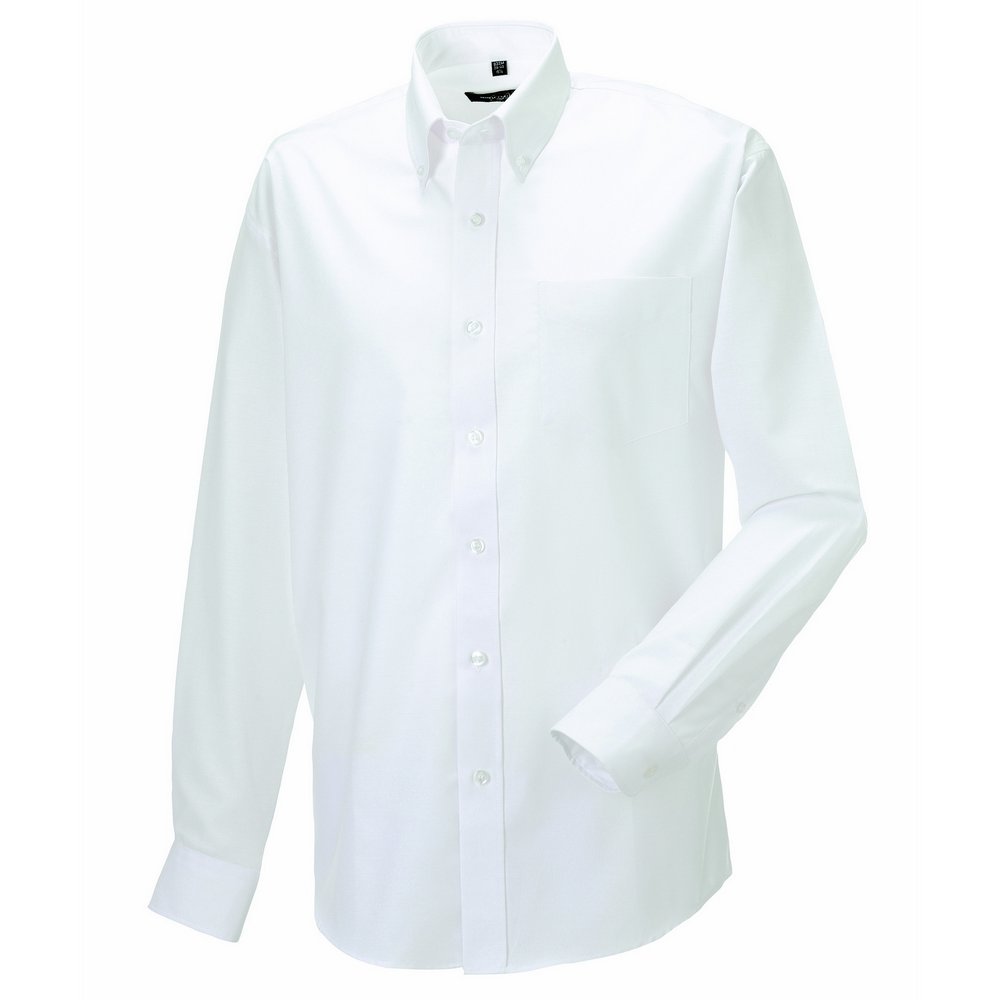 Russell Collection Long sleeve Oxford shirt White 15.5