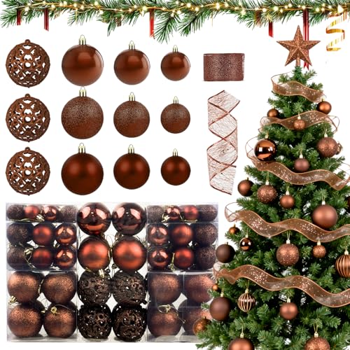 JHWELRG® Weihnachtsdeko Weihnachtskugeln Set,101tlg Ø 3-6cm Matt...