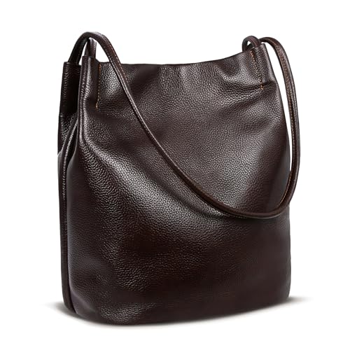 Image of Iswee Soft Leather Tote Bucket Bag Hobo Shoulder Purse and Handbags Women | Large Size Roomy Pocketbooks Ladies Bag Everyday Bag Casual Work Travel Designer Hand Bag