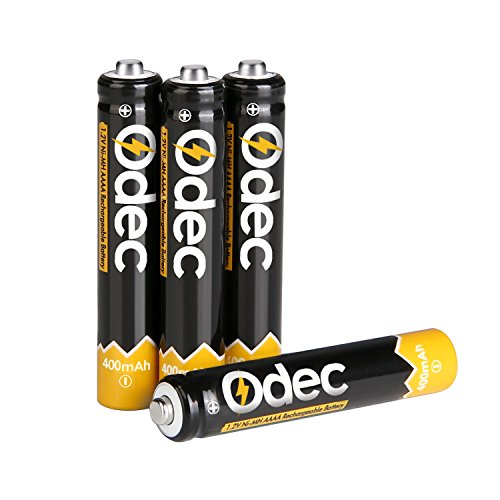 Odec AAAA Piles Rechargeables Ni-MH 400 mAh 1,2 V Mini/LR61/E96 Accus Pour Stylet Actif, Oreillettes, etc., lot de 4