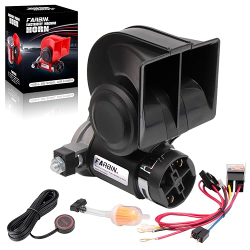 FARBIN Air Horn for Truck,Compact Train Horn,Electric Car Horn 12V 150db Super Loud with Wiring Harness and Push Button Switch for Any 12V Vehicles