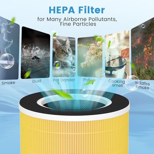 Image of RP-AP088-F1 Replacement Filter Compatible with RENPHO RP-AP088W, RP-AP088, RP-AP088B Air Purifier, 5-Stage High-Efficiency Filtration, Compared Part #RP-AP088-F1, 2 PACK