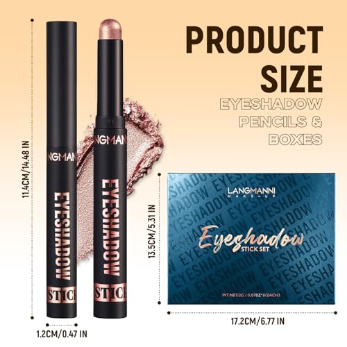 flintronic Eyeshadow Stick, 8 Farben Matt und Schimmernder Augen Make up Set, Hochpigmentierte Creme Lidschatten, Weiche Cremige Matte Schimmer Lidschatten Bleistift, Langanhaltend, Knitterfrei – Bild 3