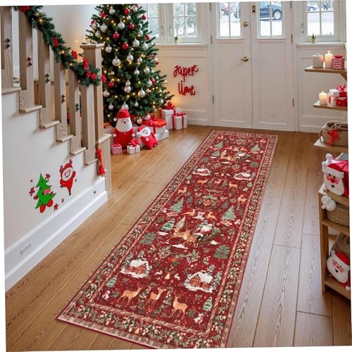 Tapis de Noël exquis aux finitions soignées idéal pour sublimer une chambre à coucher - 6