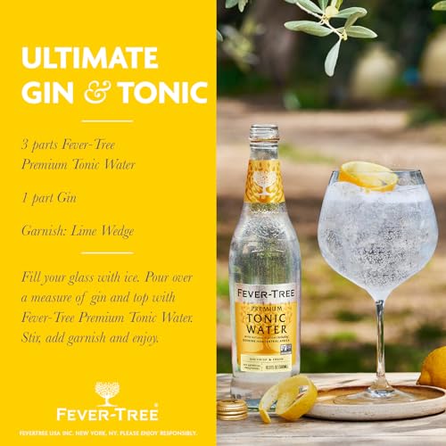 Image of Fever-Tree Premium Indian Tonic Water, No Artificial Sweeteners, Flavourings or Preservatives, 16.9 Fl Oz (Pack of 8)