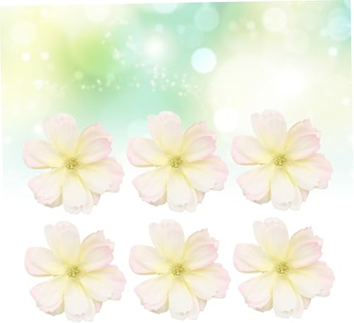 Miniatura 2 de VOSAREA 50 piezas de flores frescas florales a granel, cabezas de flores artificiales, cabezas de flores, decoraciones de flores de seda para