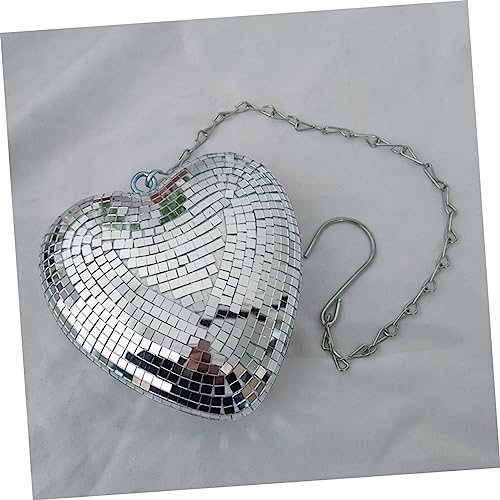 Bola espejada colgante con forma de corazón para decoración de fiestas, bodas, cumpleaños y Navidad miniatura 6