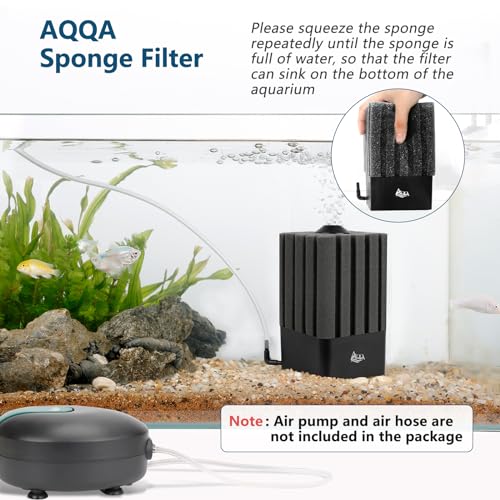 Aqqa GUS-AQ046-S Aquarium Sponge Filter Submersible Fish Tank Filter Ultra Quiet Aeration Bio Sponge Corner Filter thumb #1