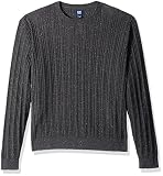Cutter & Buck Men's Big and Tall Long Sleeve Carlton Cable Knit Crewneck Sweater, Charcoal Grey, 5XB