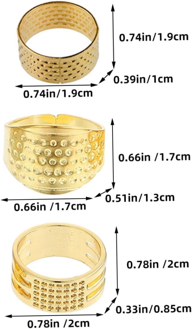 PRETYZOOM 20pcs Metal Sewing Thimbles Finger Protectors Copper Finger Cots Professional Needlework Thimble Set for DIY Craft Sewing and Quilting